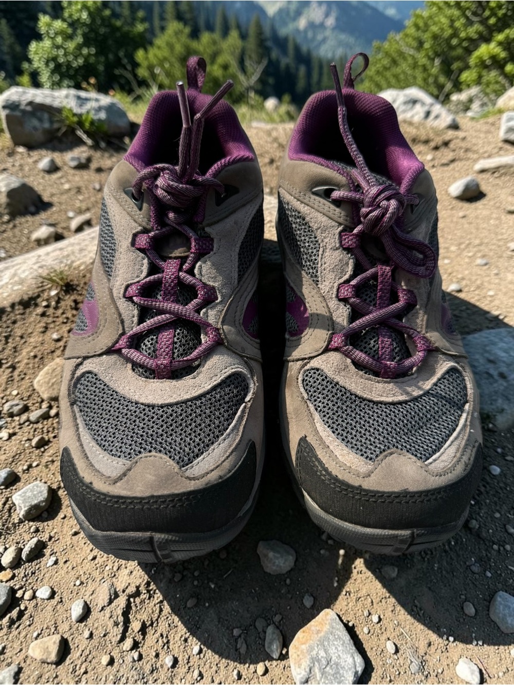 Merrell Women's Grey and Purple Hiking Boots
